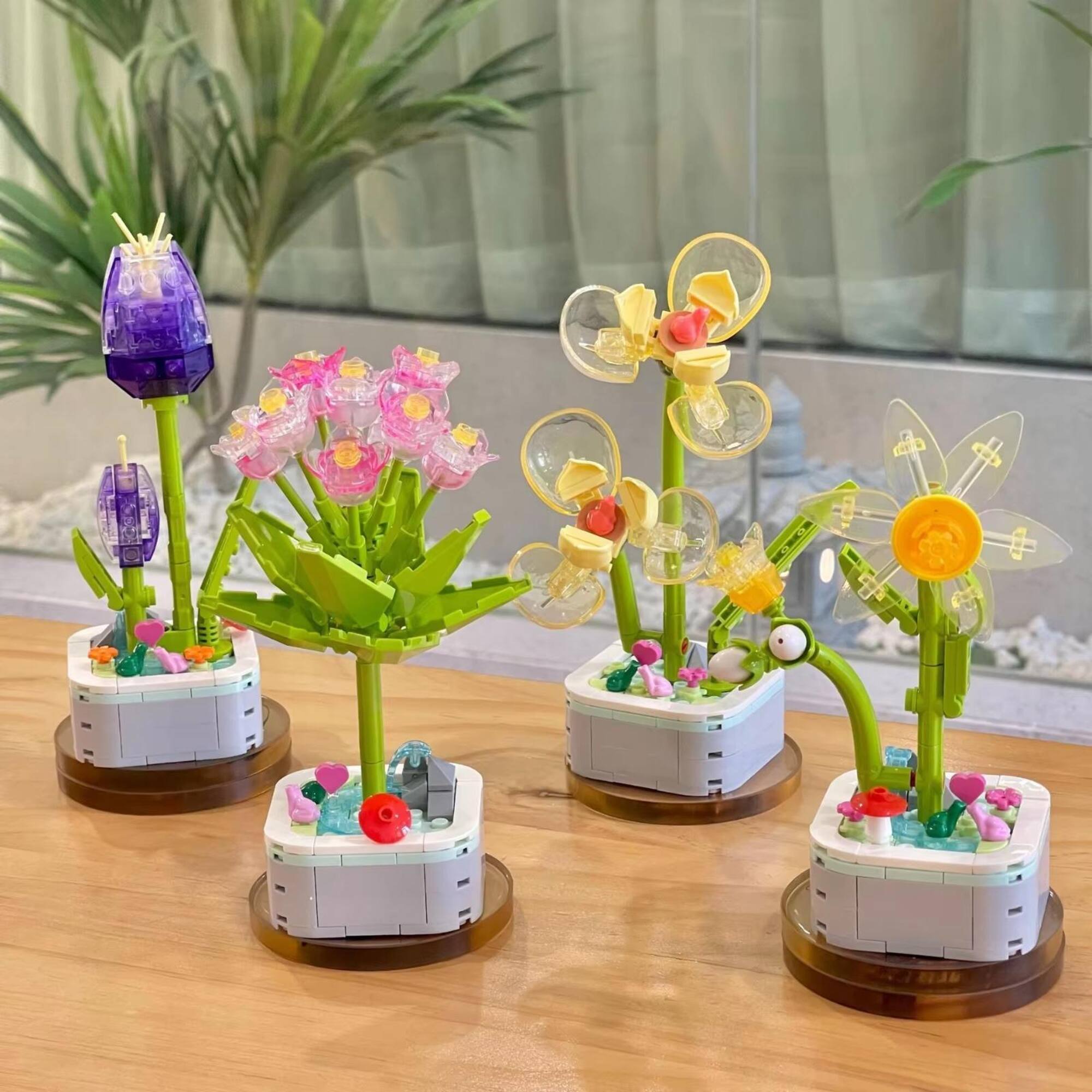 Wiizardi Tulip Building Brick Potted Flowers Set